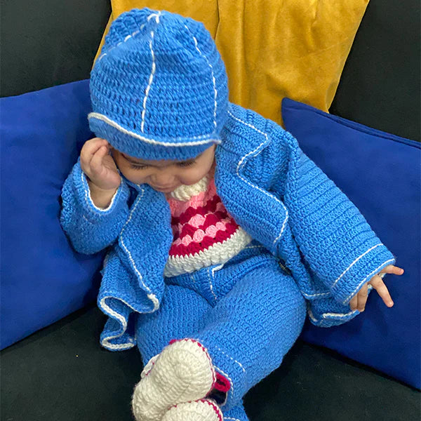 Handmade Baby Pent Cot style Set Blue (5 Piece Set)