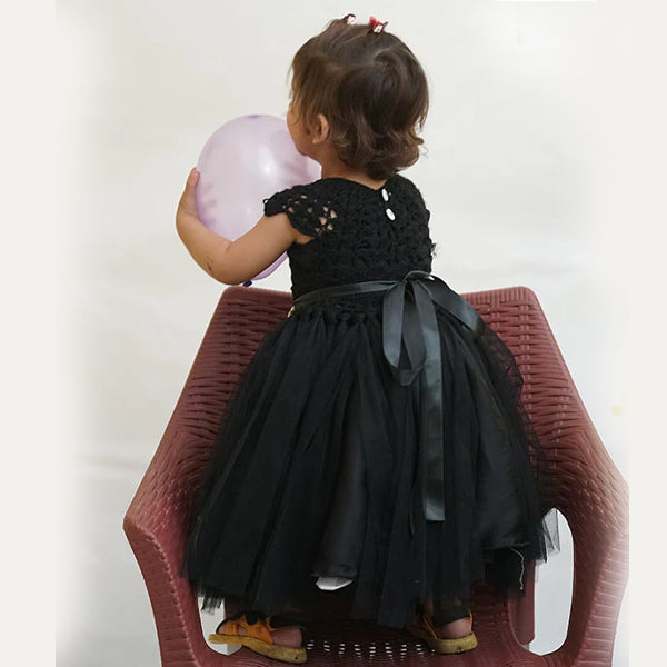 4 Layer Handmade Fairy Frock In Black