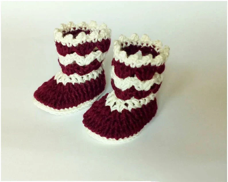 Handmade Baby Dress Mehroon (4 Piece Set)